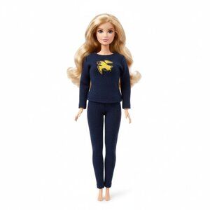Barbie Doll Navy Blue Outfit yellow Bird Print Loungewear set Handmade New